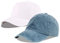 LANGZHEN Unisex Baseball Cap 100% Baumwolle Fits Männer Frauen Washed Denim Einstellbare Dad Hut (Denim Blue+Original Weiß)