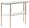 Beliani Table Console en Verre Effet Marbre Blanc Pieds Métalliques Dorés Glam Calvert