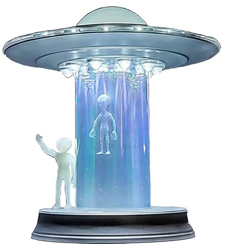 Alien UFO-Tischlampe, Touch-Lampe, LED, Alien-Abduktion, cool, einzigartig, holografisches Dekor, Farbwechsel, futuristisches Geschenk, Weltraumliebhaber, Figur, Statue, Schlafzimmer, Wohnzimmer,