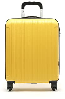 MISAKO Maleta Pequeña de Viaje Luisa Amarillo Unisex - Equipaje rígido de 55 X 38 X 20 cm de 4 Ruedas