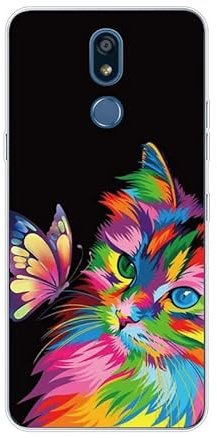 KARTXITAI Coque Compatible Avec LG K40,Housse Étui de Protection en Ultra Transparente Silicone en Gel TPU Souple Case Cover Shock-Absorption-Papillon, Chat