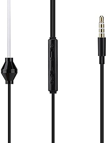 Anti-Strahlungs-Luftschlauch-Kopfhörer, EMF-Schutzkopfhörer, Strahlungsfreies Headset mit Mikrofon und Antworttaste, Kompatibel mit Allen Smartphones (Schwarz)