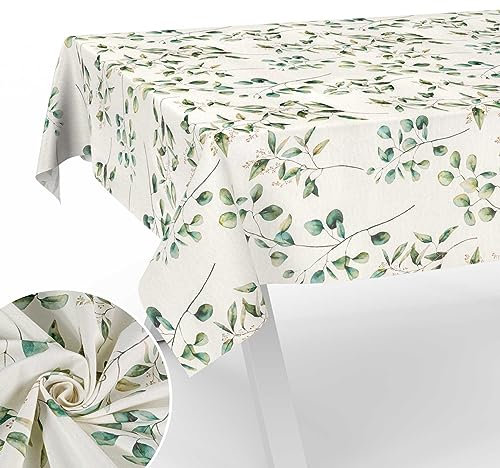 Stoff Tischdecke Tischwäsche Textil Tischtuch Baumwolle Polyester Gewebe abwaschbar pflegeleicht, in rund oval eckig Botanika 240x140cm Schnittkante