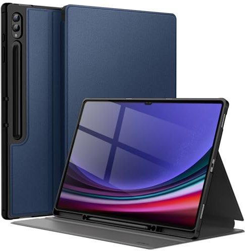 JETech Case for Samsung Galaxy Tab S10 Ultra/Tab S9 Ultra 14.6-Inch with S Pen Holder, Slim Folio Stand Protective Tablet Cover, Multi-Angle Viewing (Navy Blue)