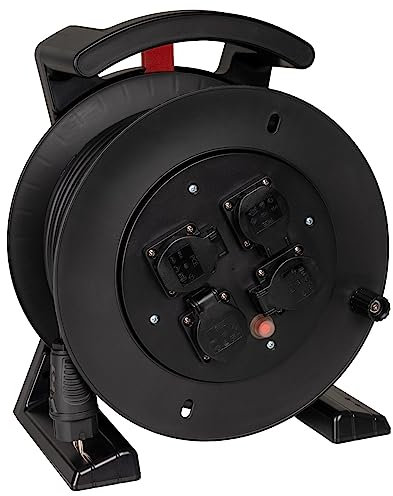 JUMBO Kabeltrommel 2.0 | 40 m Gummikabel H07RN-F 3G2,5 mm² | 4x Schutzkontakt-Steckdose | Thermoschutzschalter | Ergonomisches Design | Für Baustellen & Industrie | Made in Germany