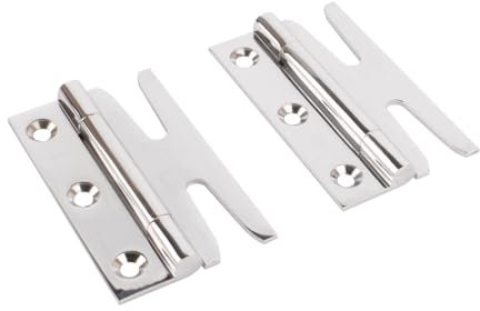 Simplex Solid Brass Standard Hinges (Sold in Pairs) - Polished Chrome