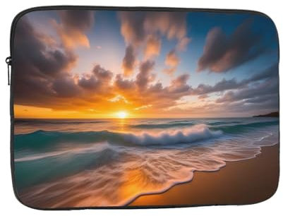 YYHWHJDE Strand Maui Hawaii Sonnenuntergang Meer Wellen Wolken Tragbare Laptop Sleeve Tasche > 13 Zoll Geschäftsreise, Reisen, Büro usw. Für den täglichen Gebrauch.
