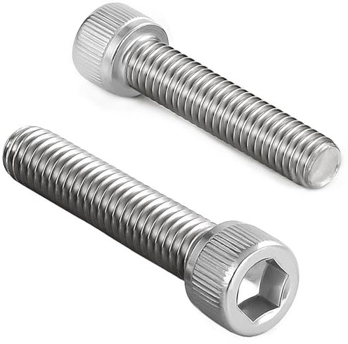 AMLOOPH M6 Screws, M6 X 55mm Allen Socket Head Cap Screws/Bolts - 6mm Diameter Fully Threaded M6 Bolts 55mm A2 Stainless Steel Long Hex Socket Bolt Coarse (Pack Of 10)