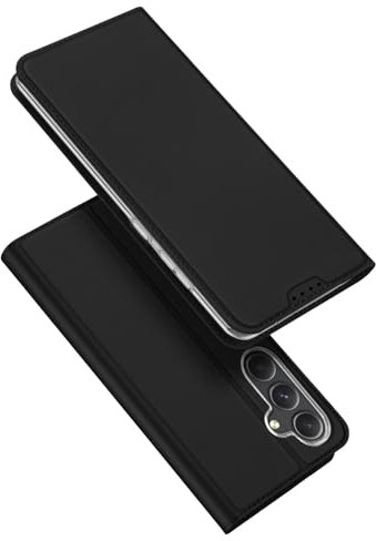 DUX DUCIS Phone Case for Samsung S23 FE, Slim Fit Flip Folio Leather Magnetic Cover with [Card Holder] [Kickstand] for Samsung Galaxy S23 FE (Black)