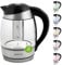 Wasserkocher Glaswasserkocher 1,8L | Edelstahl mit LED-Temperaturanzeigebeleuchtung für 60, 70, 80, 90, 100°C| mit Teesiebeinsatz und Kalkfilter | BPA Frei Warmhaltefunktion| 2200 Watt| 360°-Basis