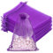 G2PLUS 50PCS Viola Sacchetti Organza 13x18CM Sacchetti Organza Regalo Sacchetti Regalo in Organza Borse Organza con Coulisse Sacchetti Confetti per Matrimonio, Caramella Gioielli