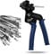 OFFO Stainless Steel Cable Tie Gun Kit,Metal Tie Wrap Gun with 100pcs Stainless Steel Zip Ties,Cable Tie Tool for Metal Cable Ties Tensioning and Cutting, Two Hand to Operate to Heavy Duty Zip Ties