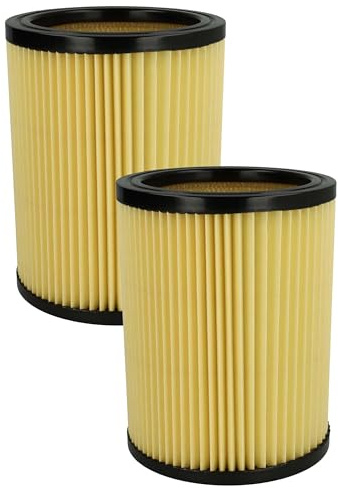 vhbw 2x Faltenfilter kompatibel mit Hikoki Hitachi WDE 3600 | 1200, 1200M Staubsauger - Patronenfilter Gelb Schwarz