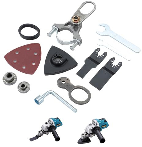 TOPWAY Oscillating Multi Tool Adapter Electric Angle Grinder Attachment, Oscillating Tool Saw Blade Triangular Sandpaper Adapter Kit for Wood Wall Sanding Grinding Polishing