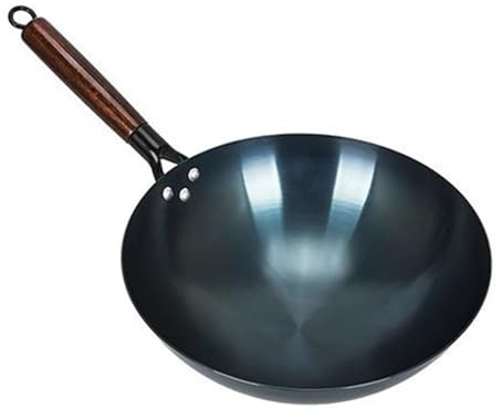 Traditionelle Chinesische Eisen-Wok-Pfanne mit Rundemund Antihaftbeschichtung für die Küche zu Hause und Im Restaurant (36cm)
