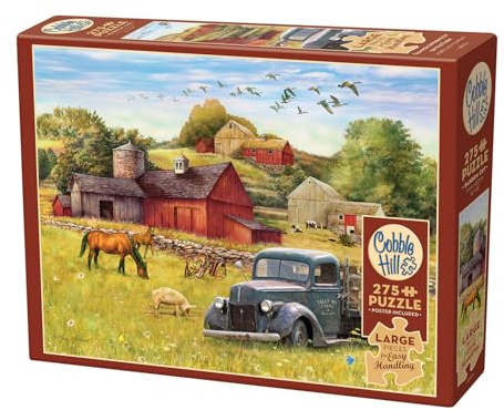 Cobble Hill 3848013 Farm im Sommer, 275 Teile Puzzle, Kinderpuzzle mit großen Teilen inkl. Puzzleposter, für Kinder ab 9 Jahren, Bauernhof