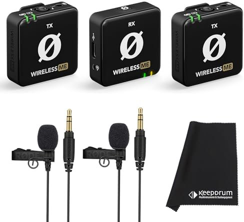 Rode Wireless ME Dual Mikrofon Funksystem + 2X Lavalier GO Ansteckmikrofon + keepdrum Mikrofasertuch