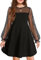 Arshiner Girls Dresses Puff Sleeves Party Dress Casual Long Sleeve Dress Round Neck Festive Dresses for Children Black 120 6-7 Years