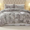EMME Plüsch Bettwäsche Set 135x200cm Biber Flauschige Bettdecke Set für Bett Shaggy und Plüsch weiche Bettwäsche Bettbezüge und 1 Kissenbezug 80x80cm,Tie-dye Hellgrau