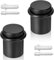 ECENCE Türstopper Boden zum Schrauben 2x Türaufhalter Edelstahl Ø30x40mm Door stopper Schwarz inklusive Schrauben und Dübel