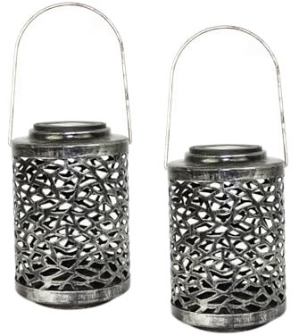 Solarlaterne Mosaik 2er Set Luna Solarleuchte Gartenleuchte HTI living