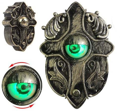 KBIBCK Halloween Türklingel, Halloween Einäugige Türklingel, Halloween Deko Türklingel mit Leuchtende Augäpfel, Animierte Eyeball Türklingel Dekorationen, Deko mit Gruseligen Geräuschen Deko Spukhaus