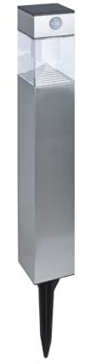 MeLiTec Solar Gartenleuchte mit Bewegungsmelder (Edelstahl, eckig)