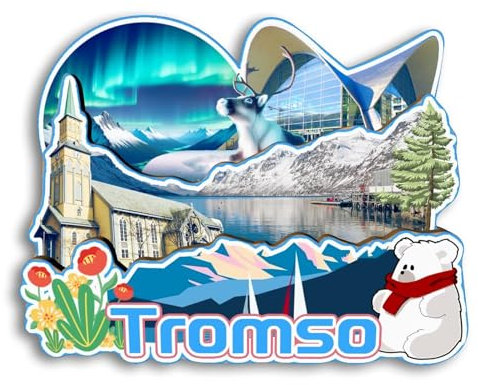 Quwsne Kühlschrankmagnet, Tromsø, Norwegen, Kühlschrankmagnet, Stadt, Reise, Souvenirs, Touristengeschenke, 3D, klassische Sehenswürdigkeiten, handgefertigt, Handwerk, Heimdekoration, 2269