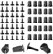 43 tornillos autorroscantes M5 x 16 mm, tornillos de carrocería, tornillos de chapa, tornillos de plástico, con base 43 (negro)