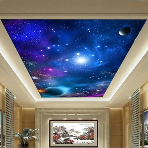 HBYUEHAN Kosmischer Sternenhimmel, Decke, Decke, Dach, Tapete, großes Wandbild, Schlafzimmer, Wohnzimmer, Sofa, Hintergrund, 3D-Fototapete