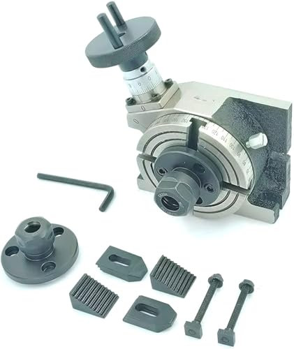 Buyohlic Fraiseuse de table rotative (100 mm régulier, pince ER16 et 20 et kit de serrage M6)