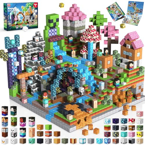 Magnetopia Magnetic Building Blocks - 150PCS Magnetic Cubes Adventurer, Magnet Toys for Kids Stacking Construction Birthday Gifts for Boys Girls Age 4-8, 8-12