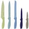 Viners Latimer 5 Piece Knife Set Ombre Gradient Design, Non-Stick Coated Blades Chef, Carving, Bread, Utility & Paring Knives – Soft Touch Handles, Durable Stainless Steel