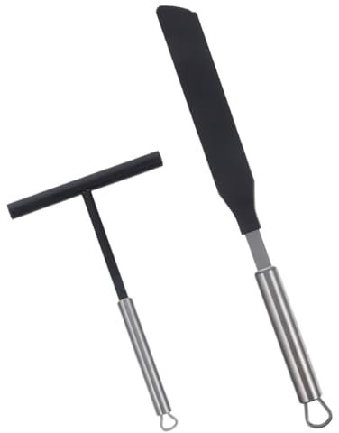 FONDOTIN Kit Pratique Pour Crêpes Spatule Et Épandeur À Crêpes Léger En Acier Inoxydable Pour La Maison Et Le Restaurant