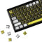 YMDK Virtual War Theme Yellow White Manga Keycaps Full Set 138 Keys Comic Anime Dye Sub PBT Cherry Profile for MX Mechanical Keyboard