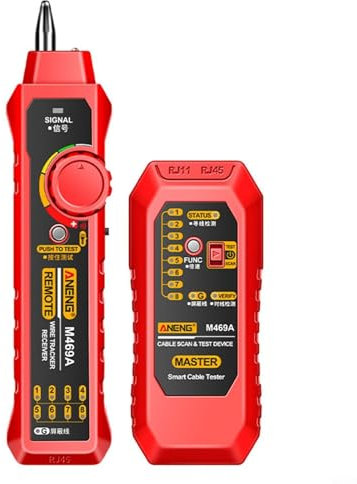 M469A Netzwerk-Leitungssucher mit Krokodilklemmen-Anschluss und multifunktionalen Testfunktionen (schwarz)