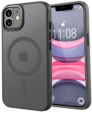 KPPIT Magnetisch Hülle für iPhone 11 6,1 Zoll [Kompatibel mit Magsafe],Matt Transluzente Handyhülle für iPhone 11 Case Dünn Cover Stoßfest Kratzfest Schutzhülle, (Grau)