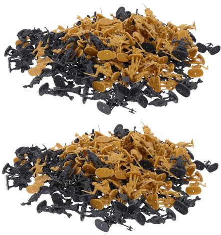 KICHOUSE 200 Stücke Kleiner Soldaten Spielzeug Satz Mittelalterliche Actionfiguren aus Robustem Kunststoff für Sandkasten Dekoration und Sammlungen
