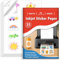 Euqvunn 35 Hojas Papel Pegatina para Imprimir A4, Vinilo Imprimible Adhesivo Blanco Mate Impermeable, Adhesivo de Página Completa para Impresoras de Inyección de Tinta, Secado Rápido, 210x297mm