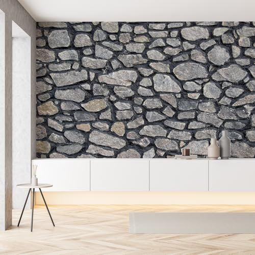 Sobhdga Papier Peint Pierre Roche Mur de Briques 200x140, Rustique Ferme Country Papier Peint Adhesif Mural, Film Autocollant Meuble Décoratif, Rouleau Autocollant pour Chambre Salon