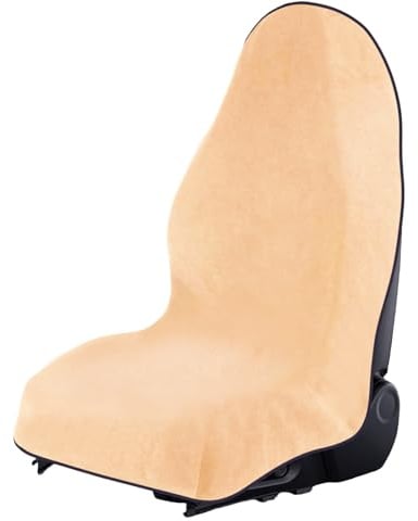 LBIHHNQ Wasserdichter Autositzschoner für Vordersitze,schweißfest und langlebig, maschinenwaschbar,für Sportler,Fitnessstudio-Workouts,passend für Verschiedene Fahrzeuge (Beige, 1pcs)