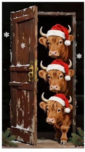 Weihnachtsbanner, Decke, 180 x 90 cm, Türbezug aus elastischem Stoff, Weihnachten, Dekoration für Innen- und Außendekorationen