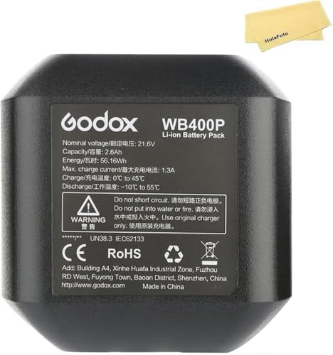GODOX WB400P Battery Replacement,390 Full Power,2600mAh 21.6V Li-ion Battery Pack Compatible with AD400 Pro AD400Pro AD400 Pro II AD400Pro II AD400ProII Strobe Flash All-in-One Outdoor Flash