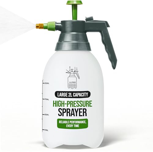 G4GADGET 2L Pressure Sprayer Pump Spray Bottle with Adjustable Brass Nozzle – Heavy Duty Garden Sprayer for Weed Killer, Fertilisers, Plants & Cleaning – Pump Action Water Spray Bottle