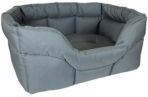P & L Superior Pet Beds Heavy Duty Rectangular Waterproof Softee Bed, Medium, 57 x 47 x 24 cm, Grey