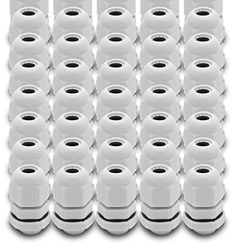 ARLI Kabelverschraubungen M12 x 1,5 mm metrisch IP68 50x M 12 Kabel Verschraubung 4-6 mm grau Gegenmutter wasserdicht Kunststoff - 50 Stück