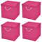Stick&Shine 4X Aufbewahrungs Korb Pink Faltbox 30 x 30 x 30 cm Regalkorb faltbar mit Kordel und mit Deckel