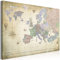 murando - Pinnwand Bucket List 120x80cm Weltkarte Lork Lebensziele & Momente festhalten Vlies Leinwandbild personalisierbares Geschenk Lebens Wandbild Motivation Bild Korkwand Dekorative Europakarte