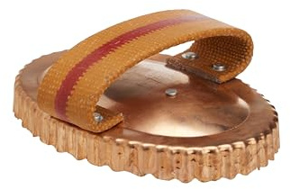 Kawell USA Oval Face Curry Comb Brush for Horse Grooming and Coat Care with Grip Handle