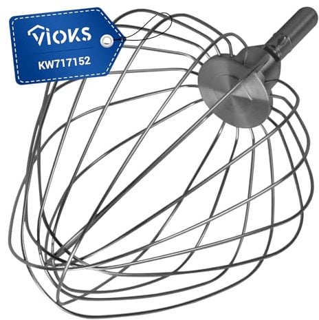 VIOKS - Batidor de cocina para robot de cocina Kenwood KW717152 Chef XL Major Cooking Chef Batidor mezclador de acero inoxidable de 9 hilos